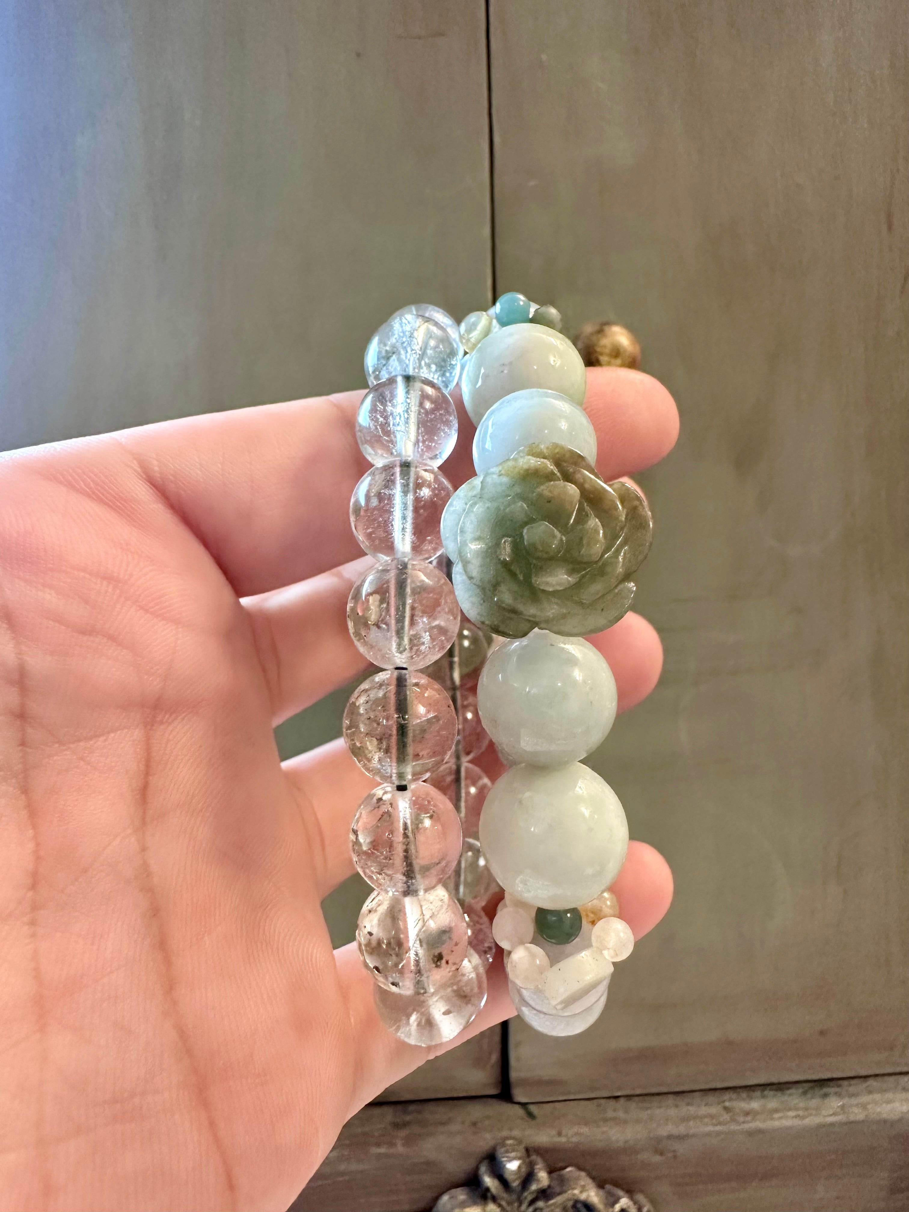 10mm High Quality Clear Garden Quartz Bracelet