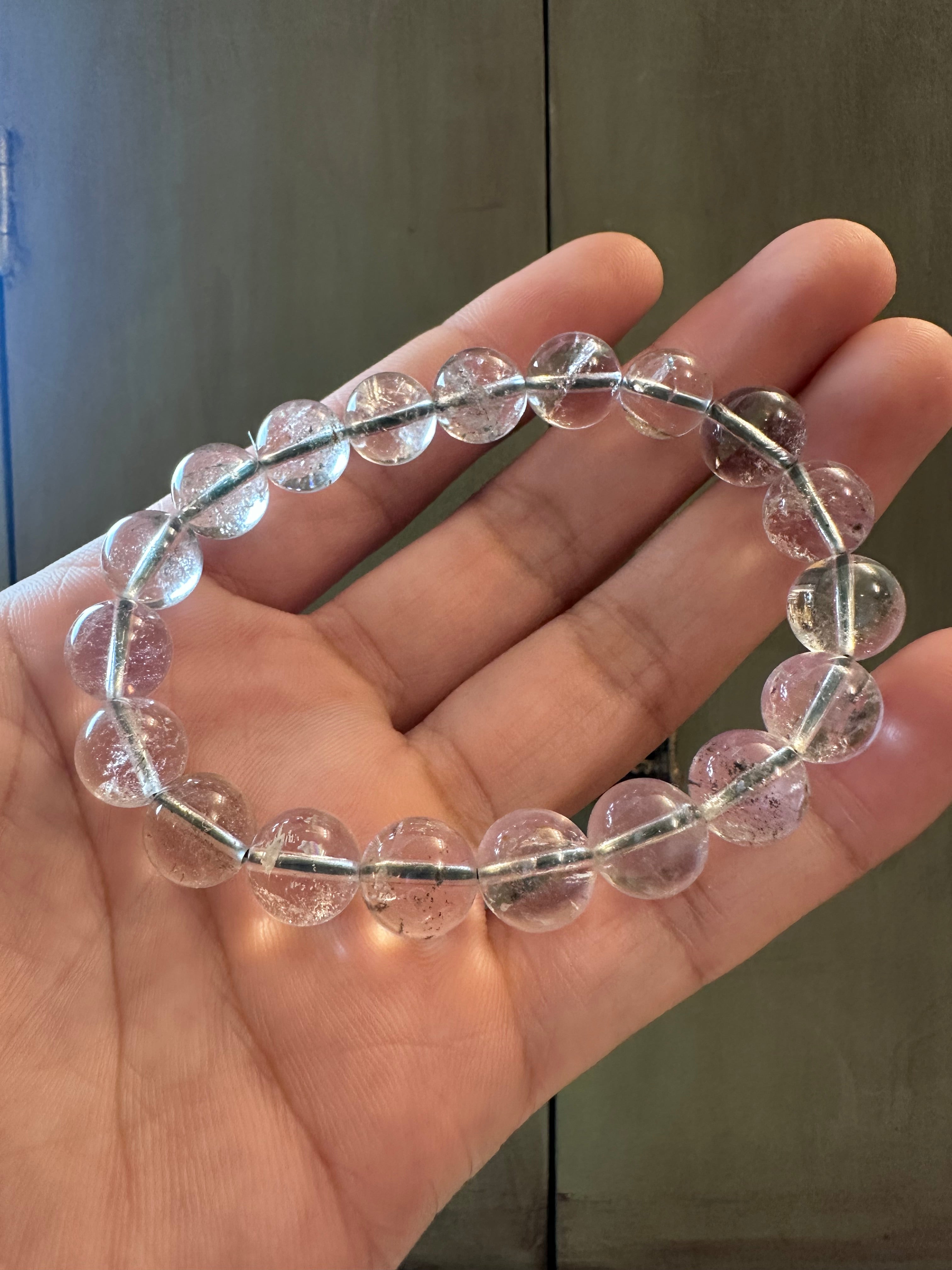 10mm High Quality Clear Garden Quartz Bracelet