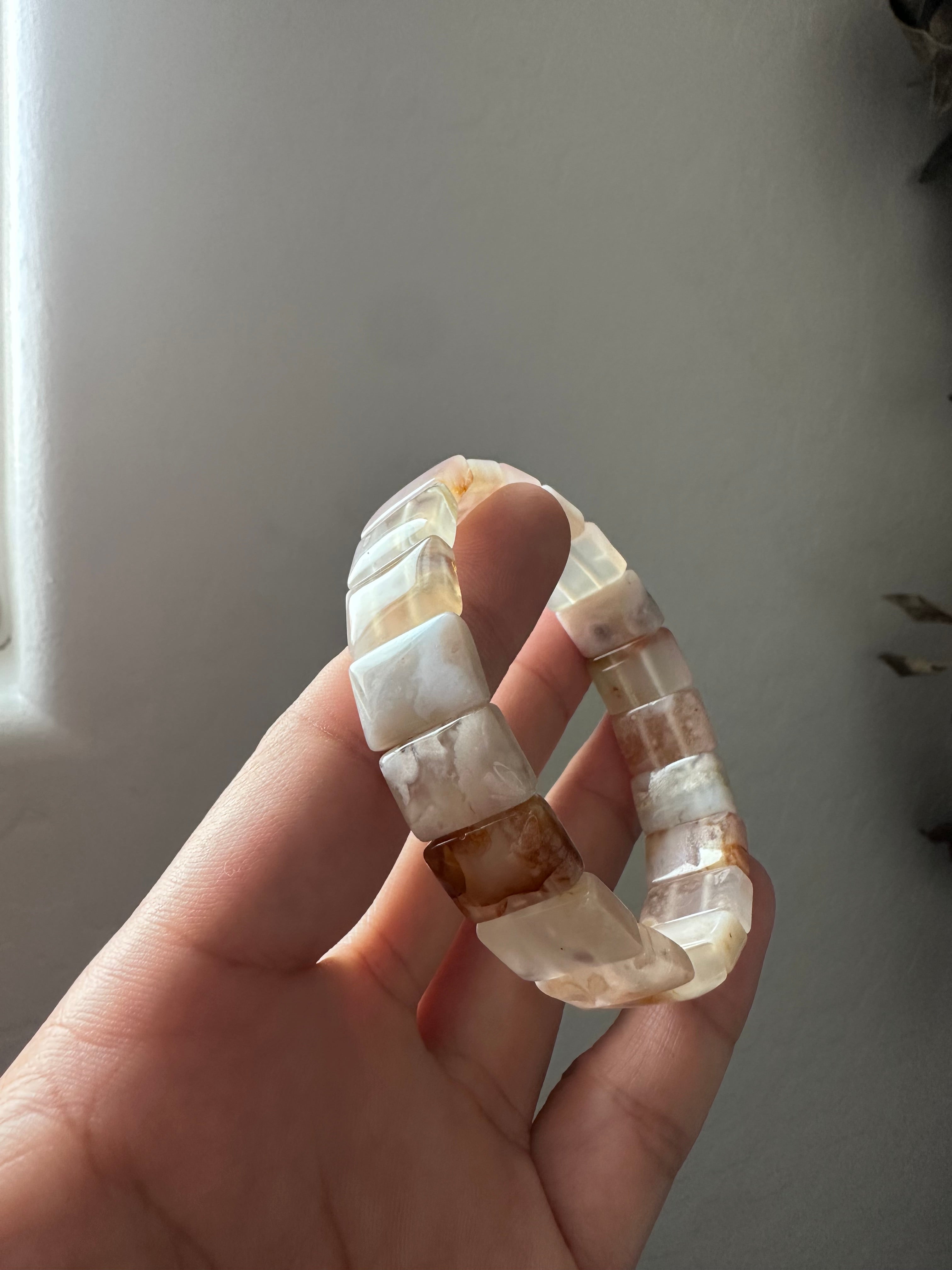 Floral Agate Soft Bangle