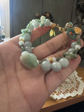 10mm Natural Burma Jadeite with Genuine Jade Charms