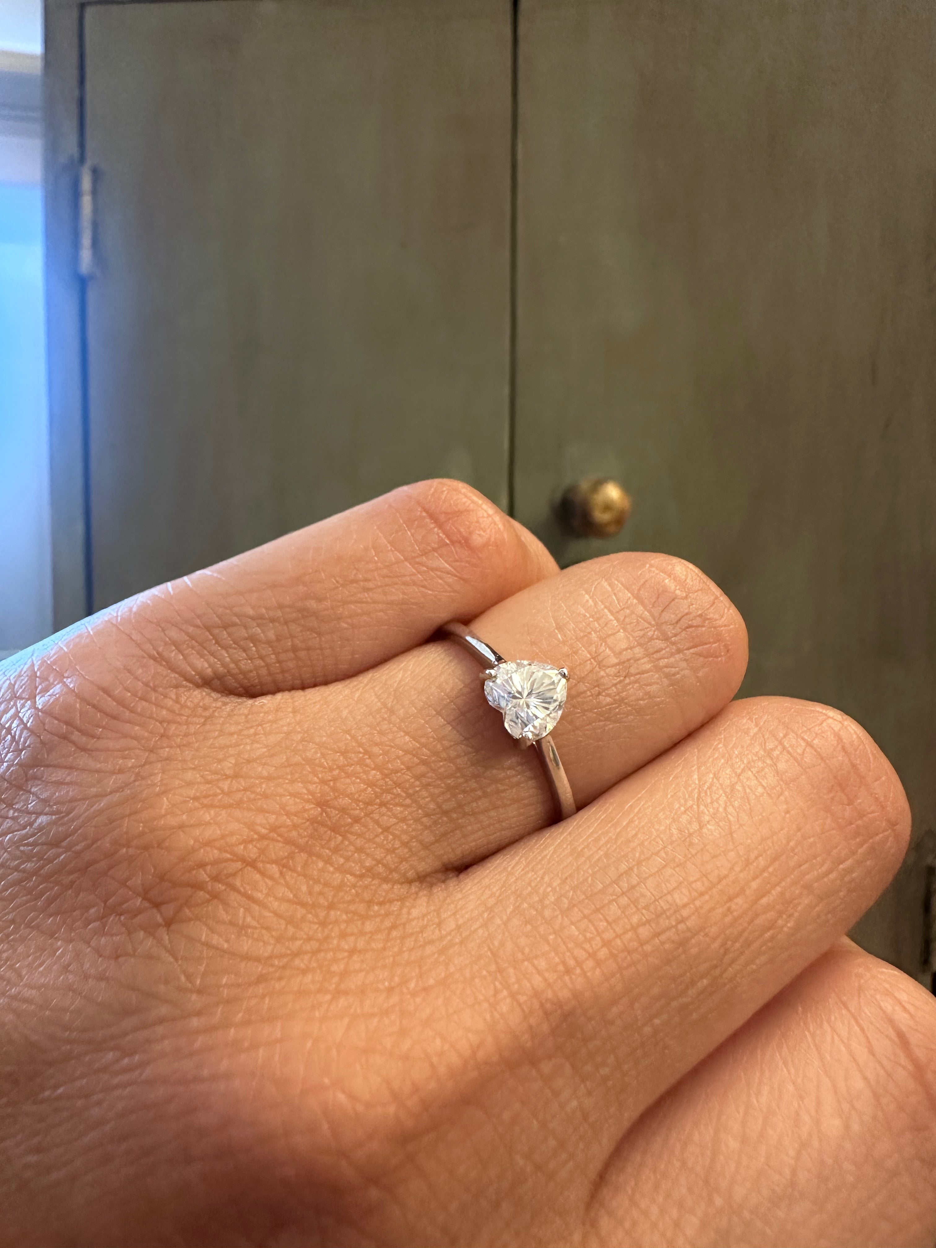 Genuine Sterling Silver Moissanite Diamond Ring Size 7