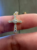 Gold over Sterling Silver Cross Moissanite Pendant